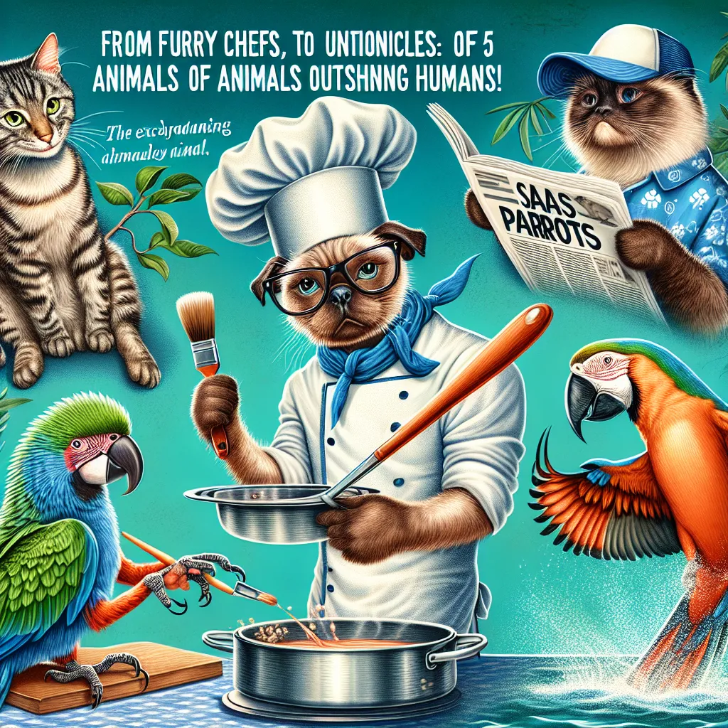 From Furry Chefs to Sassy Parrots: The Untamed Chronicles of 5 Animals Outshining Humans!