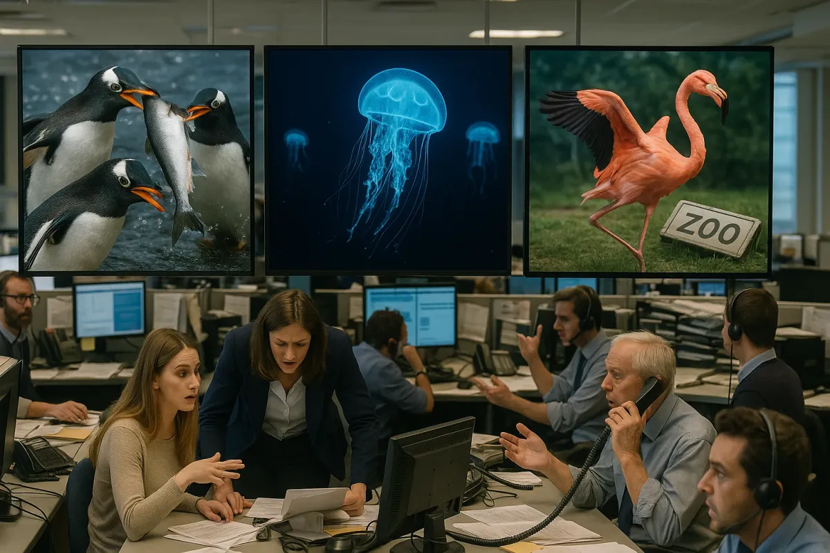 This Week In “Animals Are Doing What Now?”: Penguin Heists, AI Jellyfish, And One Extremely Fired-Up Flamingo