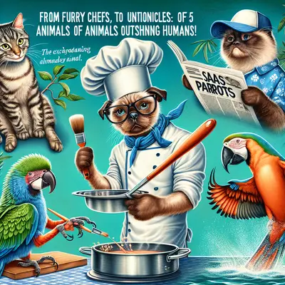 From Furry Chefs to Sassy Parrots: The Untamed Chronicles of 5 Animals Outshining Humans!
